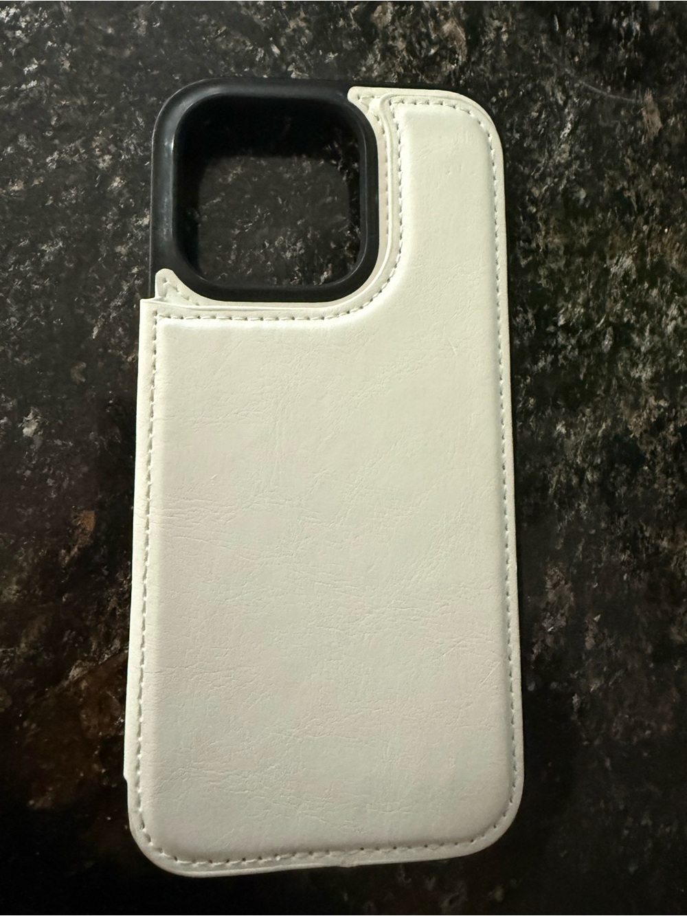 iPhone case, white faux leather for 16pro